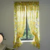 Curtains Yellow Lemon Double Layer Pleated Tulle Small Window Drapes for Living Room Kitchen Half Curtain Fruit Design Cortinas Rideaux