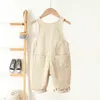 Våren 14y Toddler Baby Boys Girls Glid Corduroy Suspender Överaller Hjärtmönster Kids Play -dräkt Jumpsuit Kläder Romper 240307