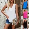 Kvinnors T-skjortor Högkvalitativa kvinnor Topp 2024 Spring Summer Temperament Casual Solid Color V-Neck Grunge Shirt Vintage Y2K Accessories