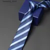 Krawatten Brandneue Herren-Business-Krawatte, 7 cm breit, gestreifte Krawatte für Männer, modische formelle Krawatten, Business-Arbeit, Kleid, Hemd, Krawatten, Geschenkbox L240313