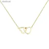 Other Ins Net Red Love Necklace Female Simple Korean Version Heart-shaped Necklace Collarbone Chain Girlfriends Necklace Gift CollaresL242313