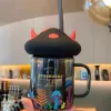 Starbucks Halloween Cup Black Cat Mugs Mushroom Little Devil Paradise Mark Glass Straw Isolated Water Cup