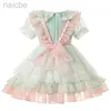 Girl's Dresses Lolita Baby Spanish Princess Dress for Summer Kids Flower Sleeveless Clothes Boutique ldd240313