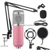 Microphones Aoshen Sm-Bm3.5 Wholesale Professional Studio Recording Condenser Bm800 Microphone For Livestream Broadcasting Podcast D Dhwxv