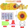 Ścieg 8pcs Diy Diamond Malowanie Słonecznika Drink Puchar Poduszka Ozdoba Ozdoba Flower Diamond Zestaw do wystroju domu