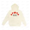 Erkek Hoodies Sweatshirts 21s Tasarımcı Oynat Sweatshirt Jumpers des Garcons Mektubu Nakış Uzun Kollu Külot Kadın Kırmızı Kalp Gevşek De S022 9A