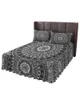 Bedrok Zwart Boho Mandala Elastisch ingerichte sprei met kussenslopen Protector Matrashoes Beddengoed Set Laken