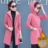 Women's Jackets 2024 Spring Autumn Coats Hoodie Mid-Length Add Velvet Winter Jacket Female Casual Embroidery Lamb Wool Hooded Coat Outerwear