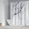 Gardiner färgglada marmor duschgardiner för badrumsuppsättningar tyg med 12 krokar akvarell abstrakt bläck färg tvättbar tryckdekor