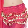 Stage Wear Thaïlande / Inde / Jupe de danseuse arabe Femmes Sexy Belly Dance Hip Écharpe Wrap Ceinture 98 Coin Mousseline de soie Paillettes Glands