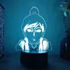 Nachtlichter Avatar Der letzte Airbender Korra 3D-LED-Lampe für Schlafzimmer Manga Anime Actionfigur Dekoration Kinder Hoom Geschenk