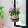 Paniers Plantes de jardin Cintres Corde Suspendue Jardinière Tissé Suspendu Jardinière Panier Décoratif Pot De Fleur Support Pour La Maison Extérieure Patio Décor