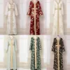 Modeklänningar nya Mellanöstern Dubai aftonklänning muslimsk klädklänning botten repade blomma bronsing mode rober fz0310120