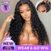 Synthetic Wigs Deep Wave 4x4 Closure Glueless Wig Hair To Wear Cut 5x5 Lace Closure Wig Wear And Go Wig Curly Wigs For Women ldd240313