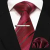 Neck Ties Jemygins Ny klassisk Silk Mens Tie 8cm Gold Plaid Stripe Paisley Business Tie Handkuft Set Present Wedding Party Accessories L240313
