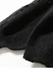 Damesgebreide dameswolmix kant gehaakt vest met V-hals vest 2024 lente dames ronde hals enkele rij knopen zwarte trui