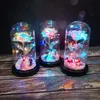 ing Girl Galaxy Rose in Flask LED blinkende Blumen in Glaskuppel für Hochzeitsdekoration, Valentinstagsgeschenk mit Geschenkbox 10255J