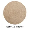 Pads 6pcs/set Round Ramie Insulation Pad Solid Placemats Linen Non Slip Table Mats Kitchen Accessories Decoration Home Pad Coaster