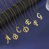 Pendant Necklaces Skyrim Stainless Steel Initial A-Z Capital Letter Pendant Necklace for Men Alphabet Beaded Chain Necklaces Fashion Jewelry Gift L24313