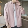 Mannen 2024 Shirt Nieuwe Losse Lange Mouwen Jas Top Koreaanse Versie Trend Casual Geen Ijzer Ruffian Knappe Shirt Mannen stijl