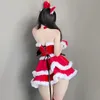 Seksi Kedi Kız Cosplay Costume Kadınlar Noel Bayan Noel Baba Yıl Noel Partisi Fantezi Takım Kıyafetler Seks Hizmetçisi Rolplay Uniform 240307