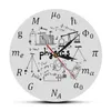 Wissenschaft, Kunst, Physik, Elemente und Symbole, Wanduhr, mathematische Gleichungen, Wanddekoration, stille Uhr, Laborschild, Physiker, Geschenk282F