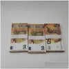 Autres fournitures de fête festives 3 Pack Party Fournitures Fake Money Banknote 10 20 50 100 200 Euros Réaliste Pound Toy Bar Props Copie Cur Dh4Is