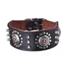Durable Leather Brown Collar Large Dog Pitbull Spiked Studded Collars for Medium Large Big Dogs Genuine Leather Pet Collar X07032991