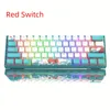 -Clavier de jeu mécanique rvb échangeable Pudding Keycap TKL 60% clavier d'ordinateur filaire pour ordinateur portable bureau PC 240304