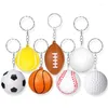 Keychains 24 Pack White Soccer Mini Stress Ball Sports School Carnival Belöning för barn