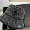 DesignerDesigner Hat varumärke bokstäver kvinnor inverterat triangel vatten diamant fiskare vår ättiksyra tyg dubbelsidig bär lätt liten pott hatt kvinnlig ca