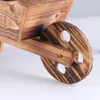 1PCS Holzwagen Blumentopf Fleischige Zier Kreative Garten Haushalt Schlafzimmer Schaufenster Pflanzen Schubkarre Pflanzer Dekor Topf 240311