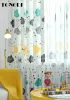 Cortinas tongdi crianças impressão cortinas blackout elegante dos desenhos animados kawaii adorável nuvens decoração para menina casa parlou quarto sala de estar