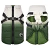 Vêtements pour chiens Manteau rembourré en coton avec fermeture à glissière pour animaux de compagnie Gilet réfléchissant Veste de harnais de poitrine chaude Gilet confortable Chat Hiver Coupe-vent Tenue