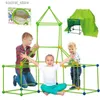 Speelgoedtenten Kinderen Diy Bouw Fort Bouwpakket 3D Speeltent Huis Sticks Ontwerp Bouwstenen Gereedschap Monteren Speelgoed Kinderen Geschenken L240313