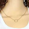 Autre NK602 nouvelle mode Steampunk délicat cercle Collier bijoux pas cher rond minimaliste chaîne pendentif Collier pour femmes cadeau L24313