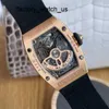 Tourbillon Watch Machinery Watch Rm Watch Stars ile Dolu Kırmızı Dudaklar Kadın Serisi RM07-01 18K Gül Altın Orijinal Pırlanta Otomatik Mekanik Kadınlar İzle Ünlü Saat