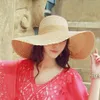 2020 nuevos sombreros de verano de ala ancha para mujeres vacaciones ocio playa sombrero cinta lazo visera de sol sombrero de paja Panamá gorras de sol para mujer T2248w