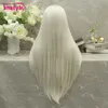 Synthetic Wigs Platinum Blonde Wig Long Synthetic Lace Front Wig Straight Hair Glueless Heat Fiber Part Cosplay Wigs ldd240313