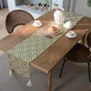 Gerring Nordic Jacquard Blu Runner da tavolo geometrico nappa bandiera del tè verde moderno ed elegante corridori per sala da pranzo 240307