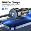 90W 자동차 충전기 USB 타입 C 빠른 충전 전력 어댑터 Quick Charge 3.0 for iPhone 14 13 12 Xiaomi 13 Samsung Car Phone Charger