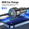 90W billaddare USB Type C Snabbladdning Power Adapter Snabbladdning 3.0 för iPhone 14 13 12 Xiaomi 13 Samsung Car Phone Charger