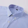 Męskie Oxford Square Squave Flack Soild Plaid Striped Summer Casual Shirts Pojedynczy kieszeń Wygodna bawełniana koszula 240313