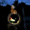 Solar outdoor statue lamp resin squirrel elf modeling garden lamp decorative light garden light lawn light 240229