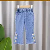 Trousers 2024 Baby Girl Pants Lounge Jeans Leggings Spring Children Skinny Pant Kid Long Trouser