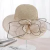 Zomer Dameshoed Vrije tijd Strand Vrouwen Zon Elegante Brede Rand Zijden Bloem Emmer Casual Cap Vrouwelijke Fedora 240309