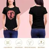 Polos pour femmes Palmier Coucher de soleil Stand Up Paddle Chien et fille T-shirt Chemise à imprimé animal pour filles Graphiques Vêtements de printemps surdimensionnés Femmes