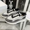 Sneakers da donna di design di lusso nome colorato choe Sneakers con plateau di moda di qualità specchio Punta rotonda Stringate Scarpe da corsa sportive Multicolor bianco e rosso primavera estate