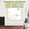 Curtain Green Bamboo Forest Short Sheer Window Tulle Curtains For Kitchen Bedroom Home Decor Small Voile Drapes