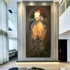 ジョッキーランニングホースポスターとプリントキャンバスアート抽象絵画モダンホーム装飾リビングルームの壁アート写真動物1857